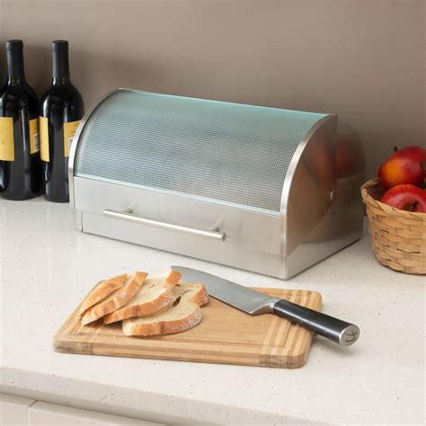 home-it stainless steel bread box|extra large bread box stainless.